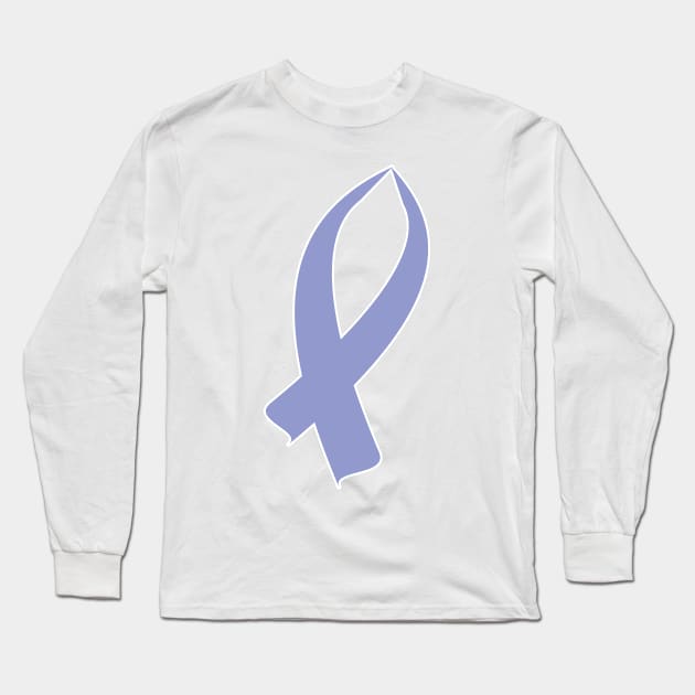 Awareness Ribbon (Periwinkle) Long Sleeve T-Shirt by BlakCircleGirl